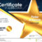 Certificate Of Appreciation Golden Muniment Or Diploma With Star Certificate Templates Free