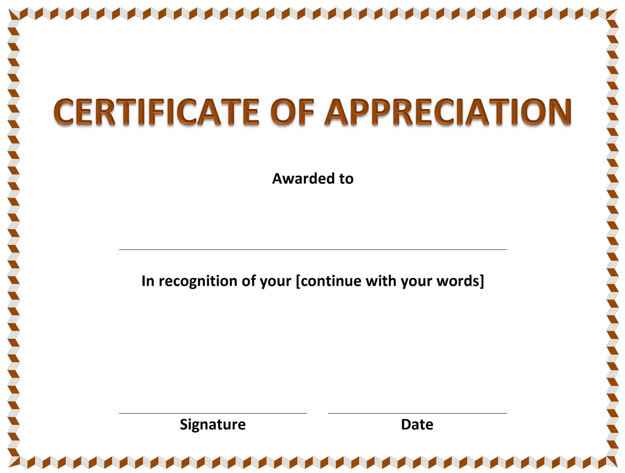 Certificate Of Appreciation » Officetemplates Pertaining To Microsoft Office Certificate Templates Free