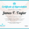 Certificate Of Appreciation Pertaining To Certificates Of Appreciation Template