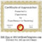 Certificate Of Appreciation Regarding Thanks Certificate Template