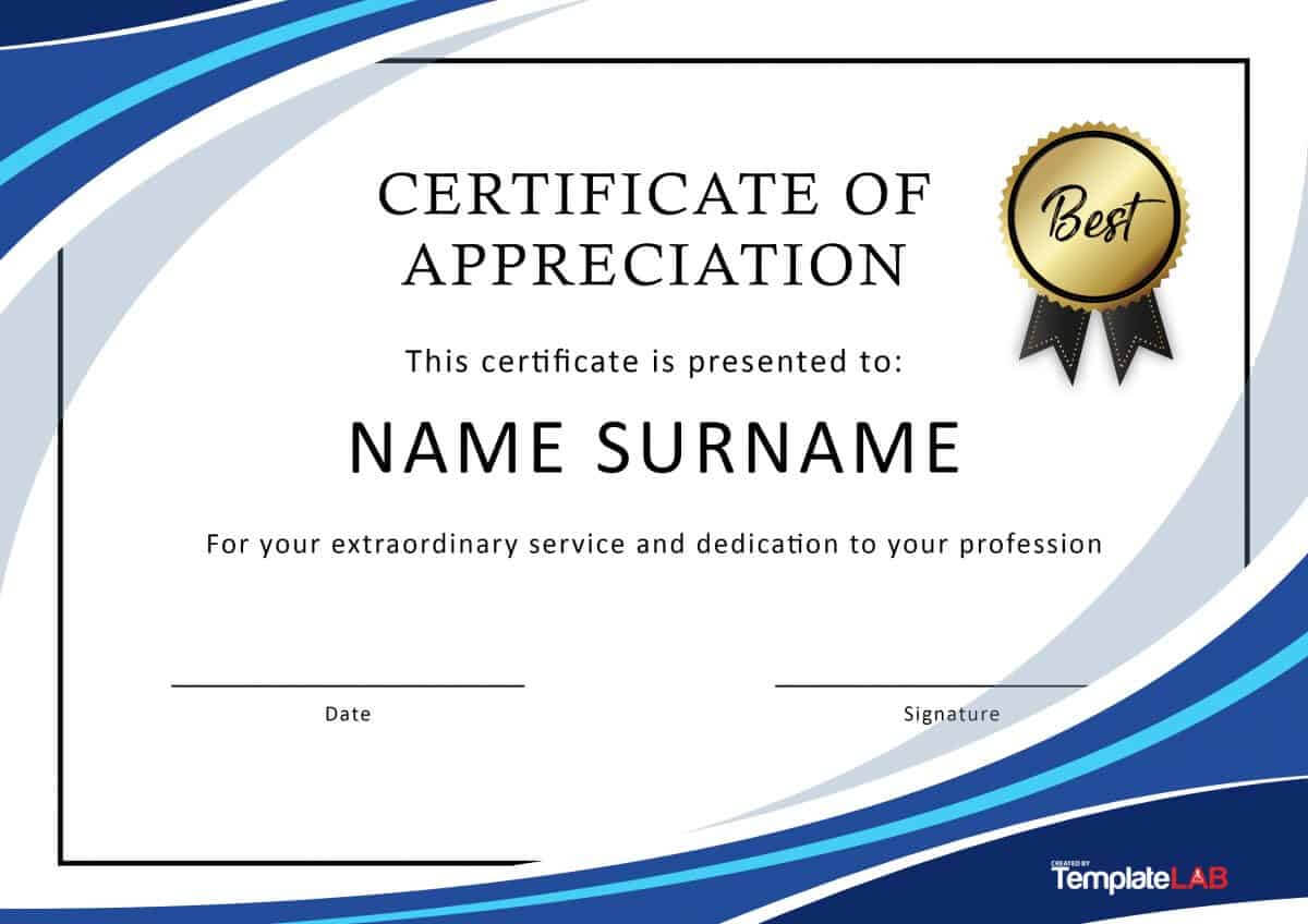 Certificate Of Appreciation Template Free Word - Calep In Free Certificate Of Appreciation Template Downloads