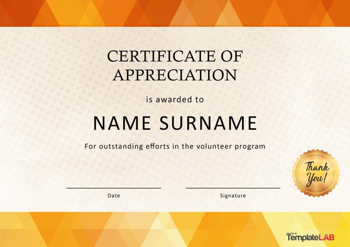 Certificate Of Appreciation Volunteer Work – Calep In Volunteer Certificate Template