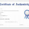 Certificate Of Authenticity Template – Calep.midnightpig.co Regarding Photography Certificate Of Authenticity Template