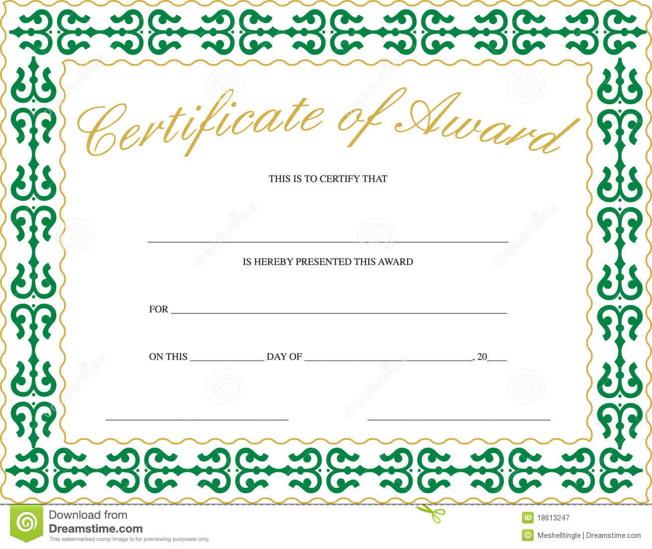 Certificate Of Award Stock Vector. Illustration Of Paper Inside Referral Certificate Template
