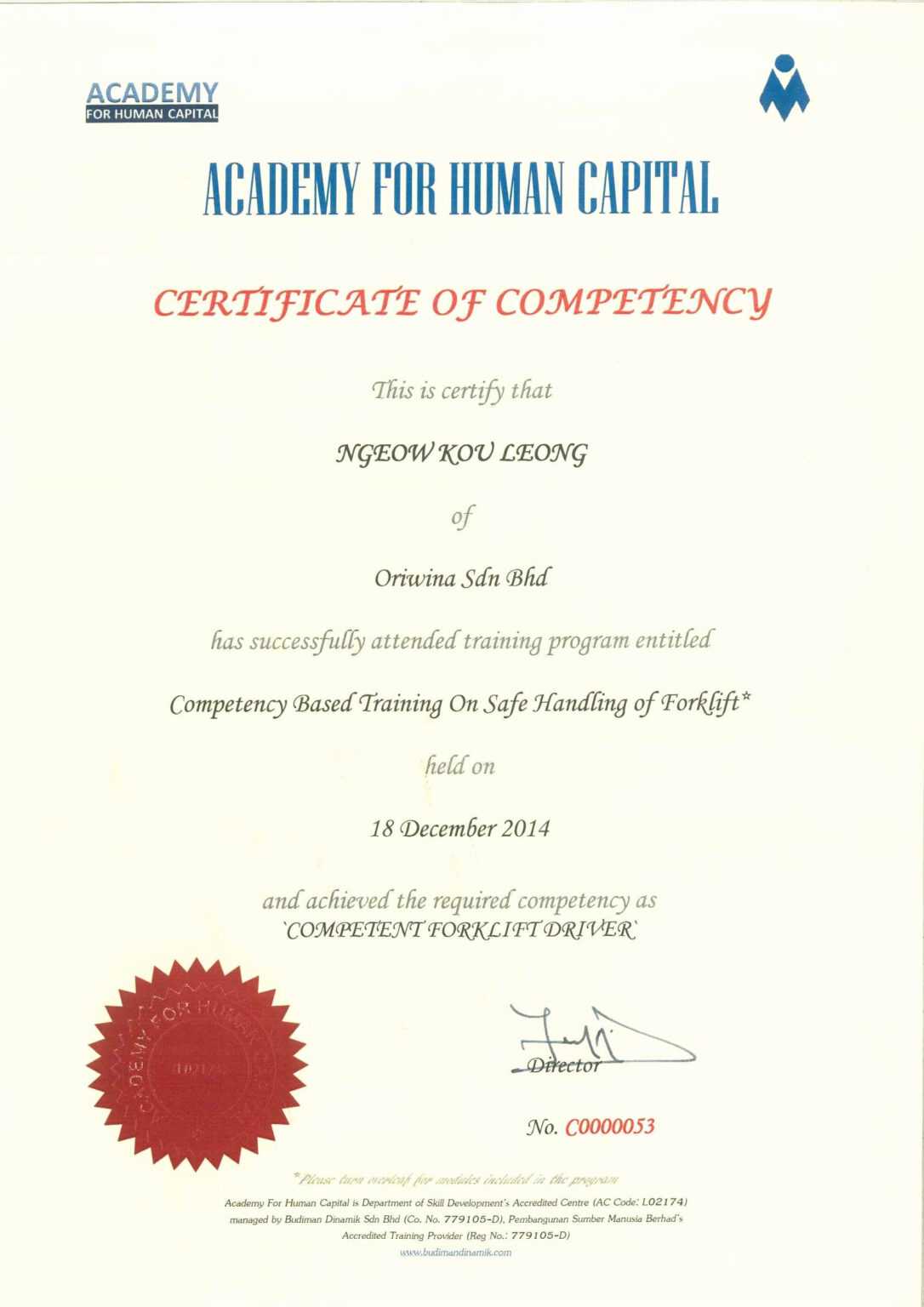 Certificate Of Competency Template Calep midnightpig co With Regard