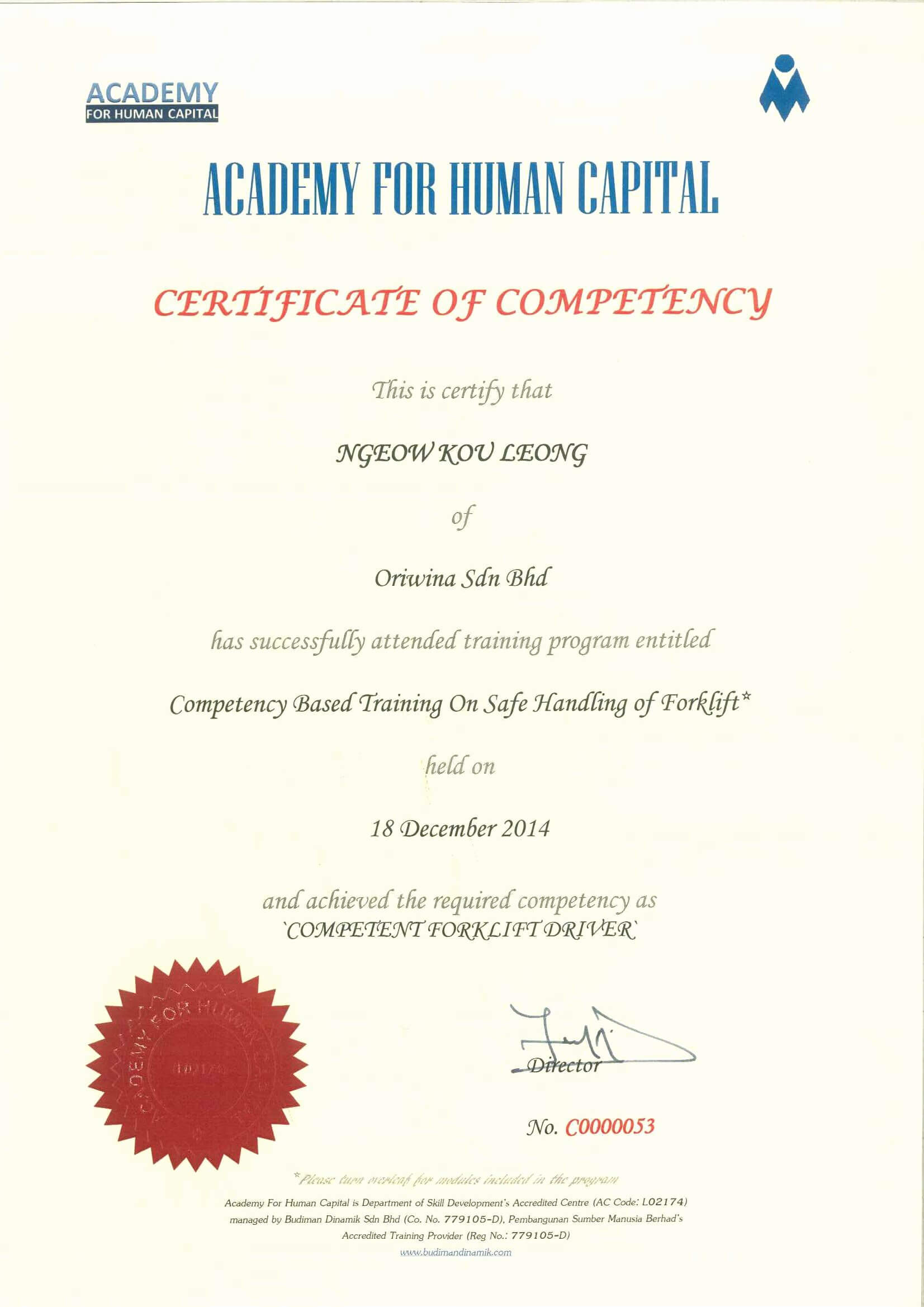 Certificate Of Competency Template – Calep.midnightpig.co With Regard To Forklift Certification Template