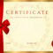 Certificate Of Completion (Template) With Wax Seal, Border And Red Bow  (Ribbon). Golden Background Design Usable For Diploma, Invitation, Gift Within Award Certificate Border Template