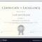 Certificate Of Excellence Template For Certificate Of Excellence Template Free Download