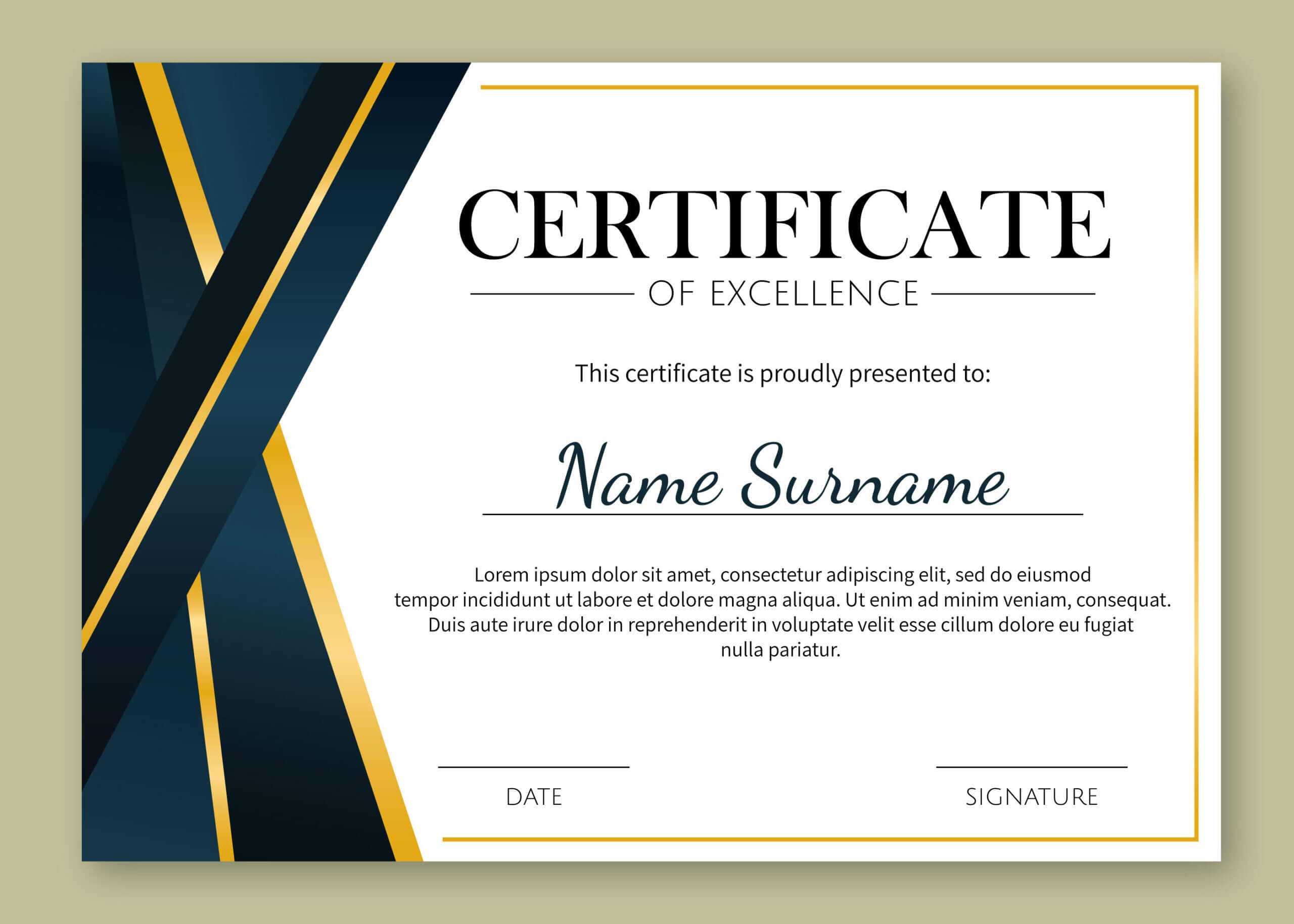Printable Certificate Of Excellence Template Printable Templates