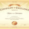 Certificate Of Excellence Template With Award Ribbon On Abstract.. Throughout Award Of Excellence Certificate Template