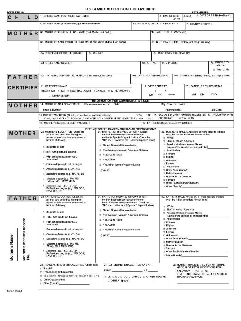 Certificate Of Live Birth Form Editable – Fill Out And Sign Printable Pdf  Template | Signnow For Official Birth Certificate Template
