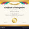 Certificate Of Participation Template With Gold Intended For Sample Certificate Of Participation Template