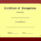 Certificate Of Recognition Template – Certificate Templates Pertaining To Free Template For Certificate Of Recognition