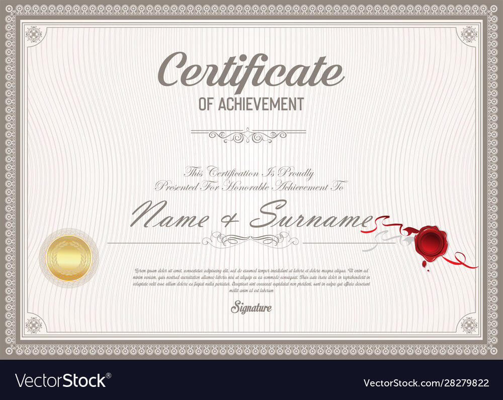 Certificate Or Diploma Retro Vintage Template 022 Within Ged Certificate Template