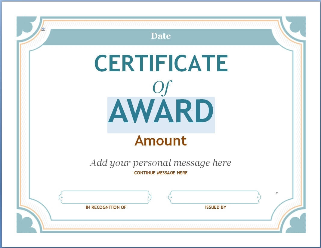 Certificate Template Award | Onlinefortrendy.xyz Within Microsoft Word Award Certificate Template