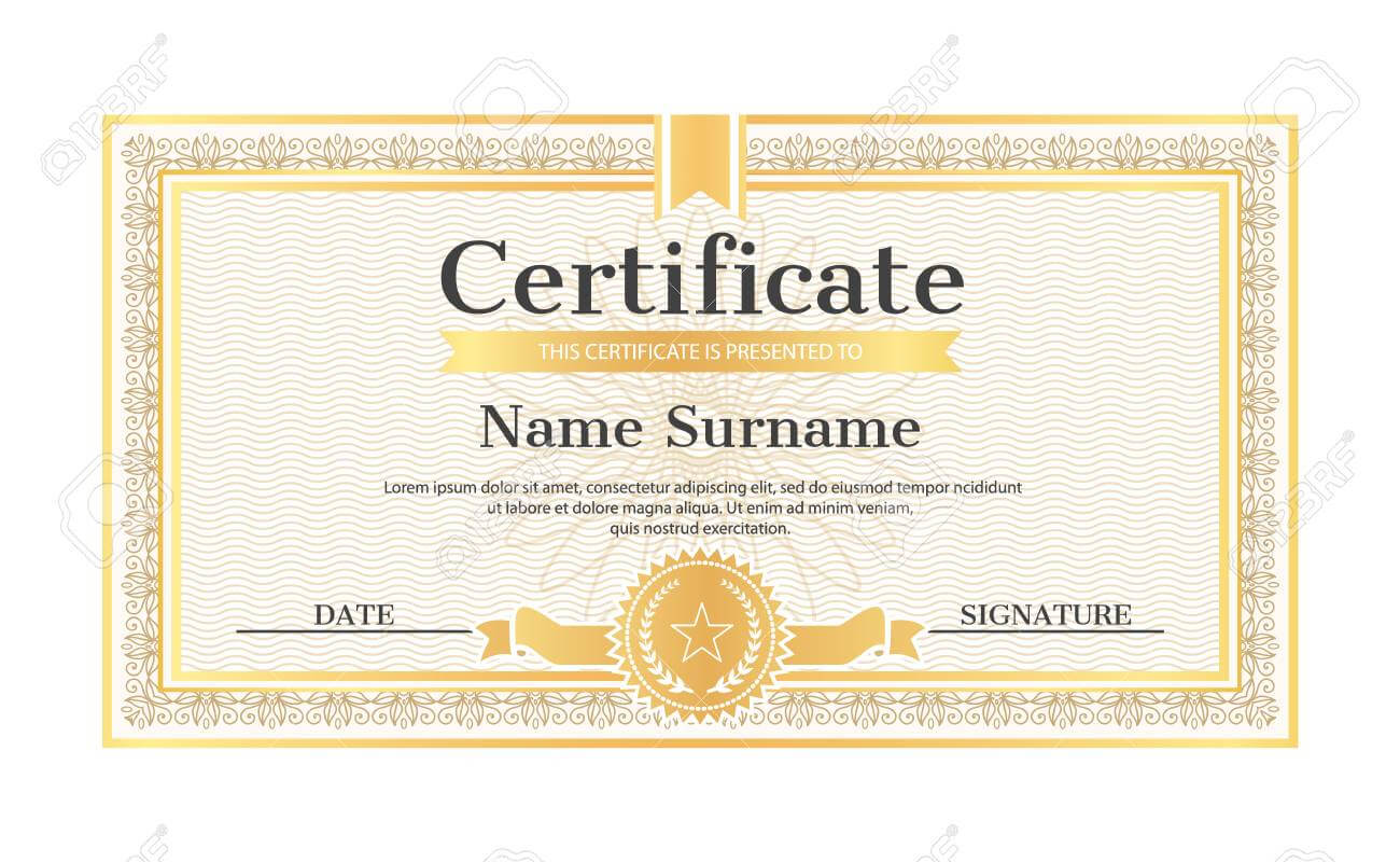 Certificate Template Editable Name And Surname, Date And Signature,.. With Star Naming Certificate Template