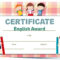 Certificate Template For English Award With Many Kids For Certificate Of Achievement Template For Kids