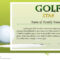 Certificate Template For Golf Star With Green Background Inside Golf Certificate Template Free