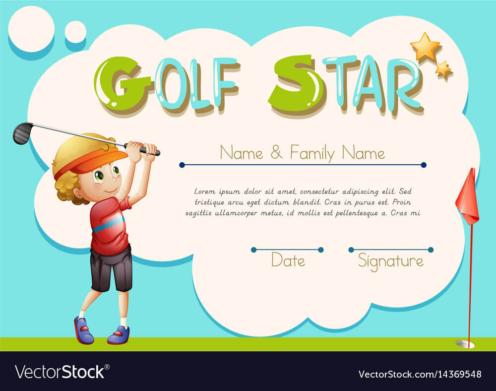 Certificate Template For Golf Star With Regard To Golf Certificate Template Free