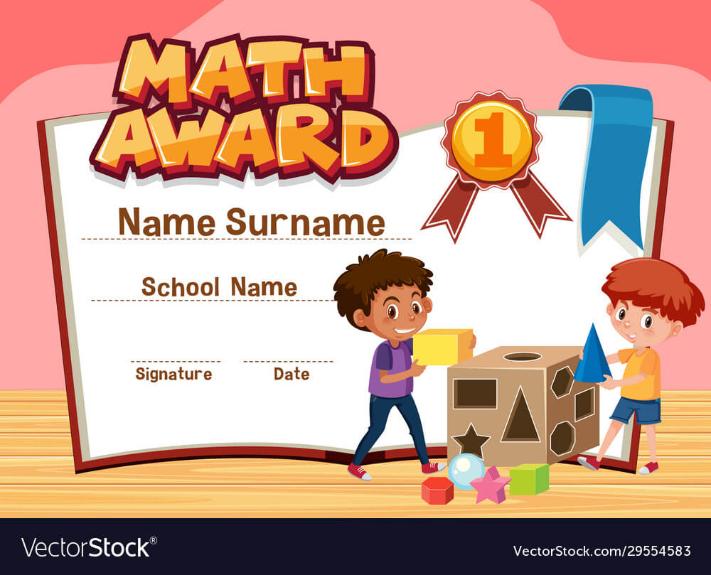 Certificate Template For Math Award With Boys With Math Certificate Template