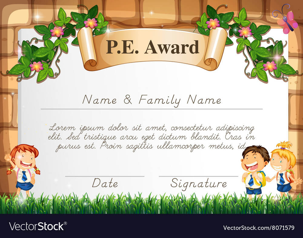 Certificate Template For Pe Award for Star Of The Week Certificate