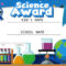 Certificate Template For Science Award With Science Equipments.. With Walking Certificate Templates