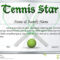 Certificate Template For Tennis Star Stock Vector In Softball Certificate Templates Free