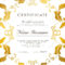 Certificate Template, Gold Border. Editable Design For Diploma,.. Intended For Certificate Of Excellence Template Free Download