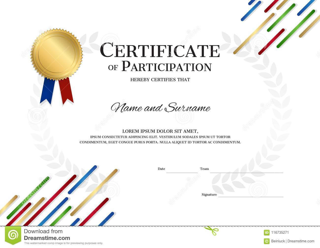 Certificate Template In Sport Theme With Border Frame With Athletic Certificate Template