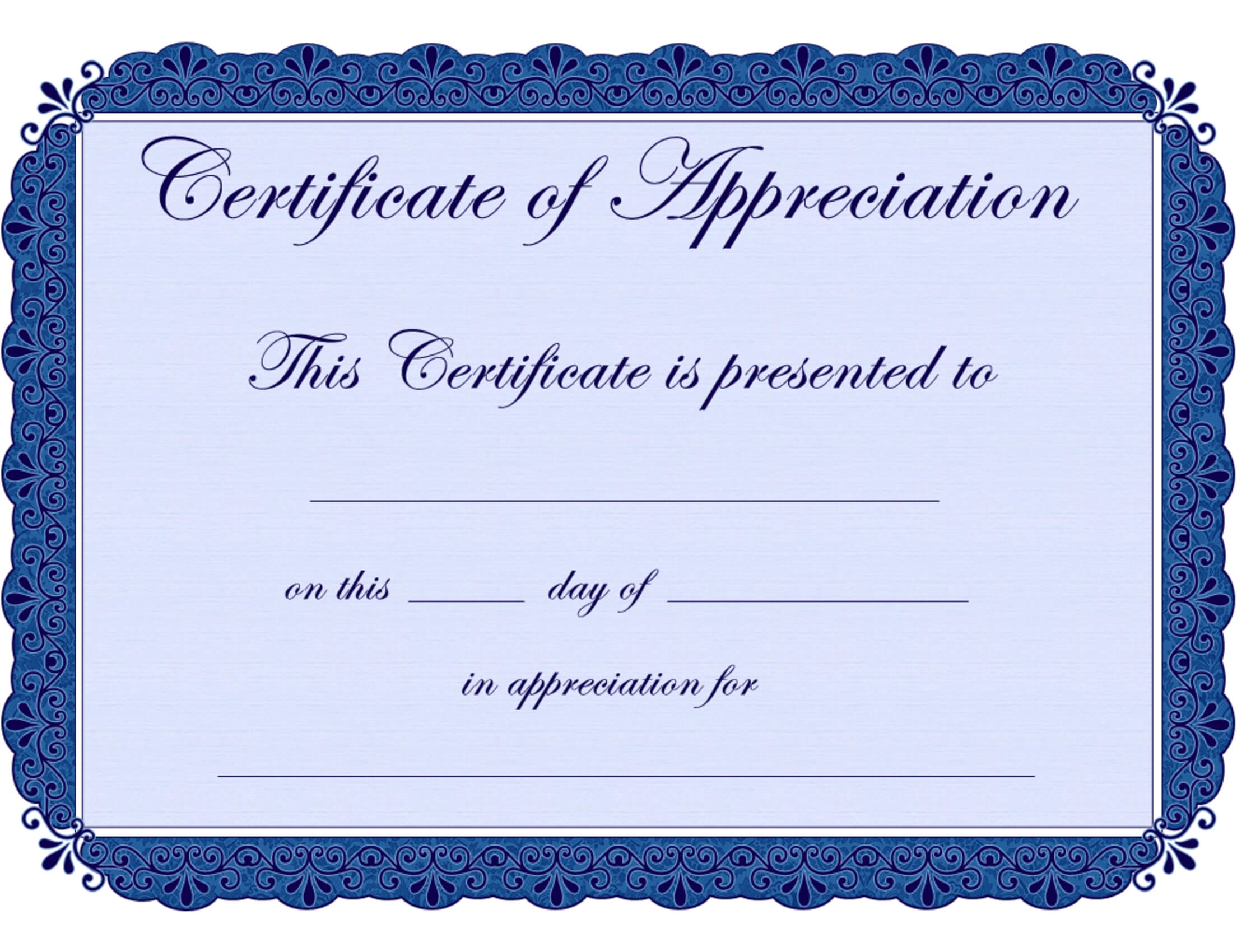 Certificate Template Recognition | Onlinefortrendy.xyz In Template For Certificate Of Appreciation In Microsoft Word
