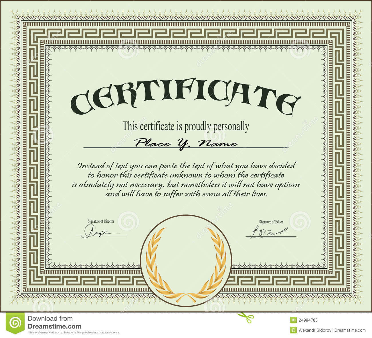 Certificate Template Stock Vector. Illustration Of Banner Inside Free Stock Certificate Template Download