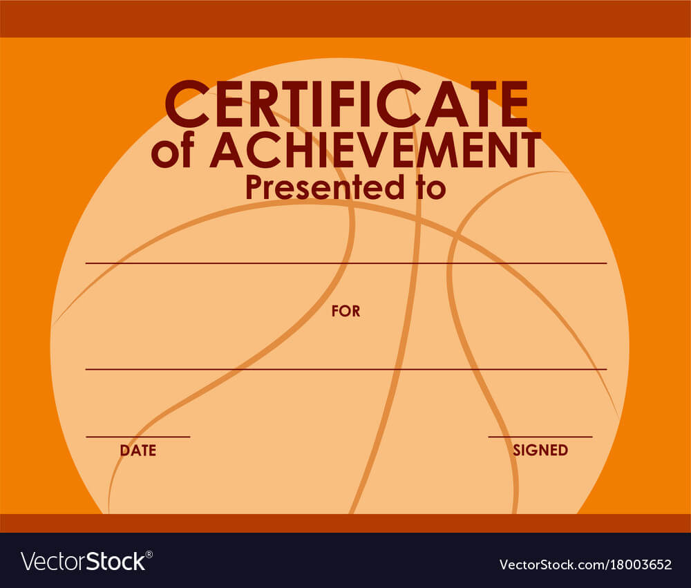 Certificate Template With Basketball Background For Basketball Certificate Template