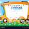 Certificate Template With Children And School Bus Pertaining To Free Kids Certificate Templates
