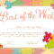 Certificate Template With Children Background – Download With Star Of The Week Certificate Template