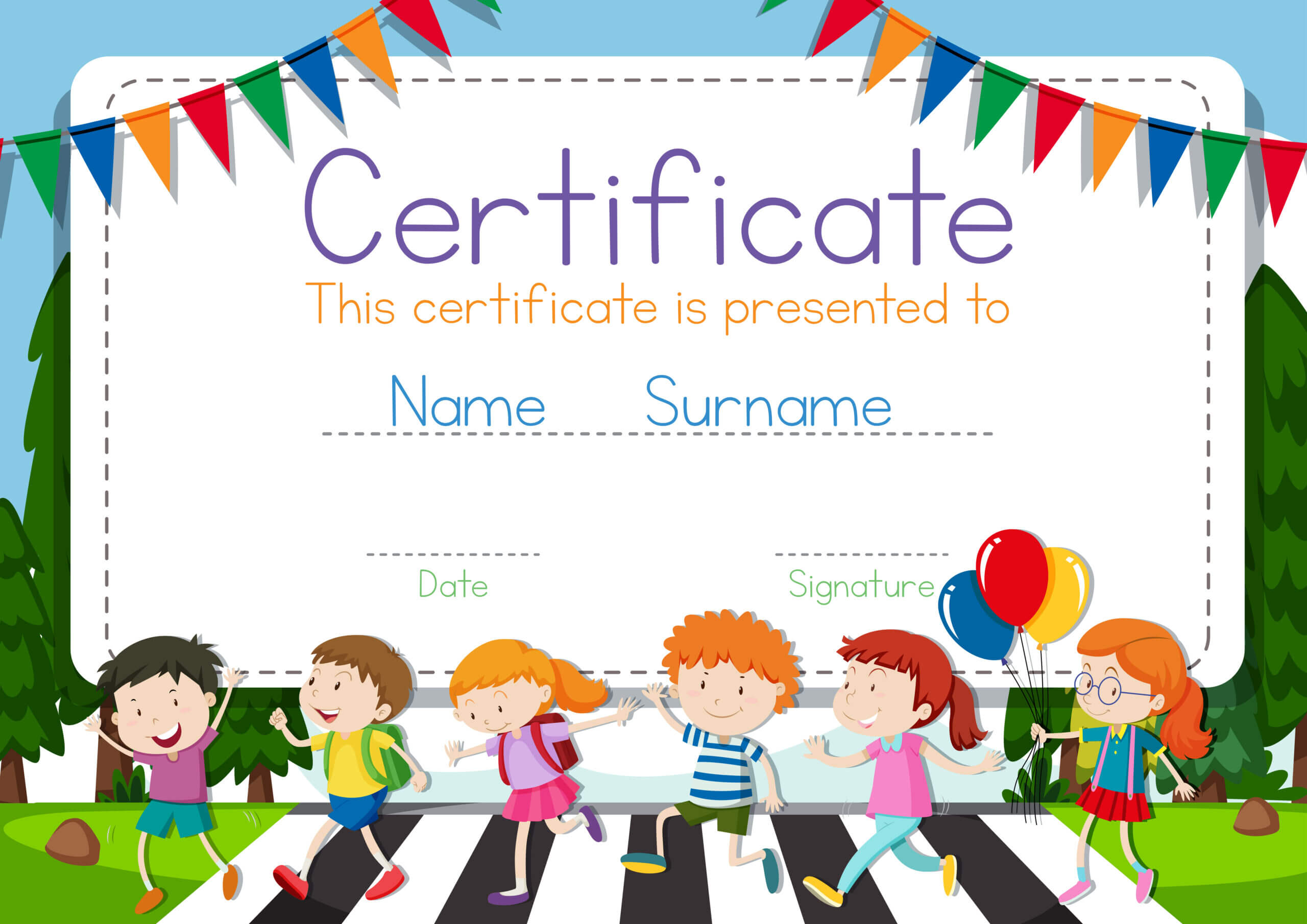 Certificate Background Design For Kids