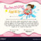 Certificate Template With Girl Swimming In Free Swimming Certificate Templates