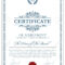 Certificate Template With Guilloche Elements. Blue Diploma Border.. For Validation Certificate Template