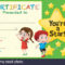 Certificate Template With Kids And Stars Illustration Stock Inside Star Award Certificate Template