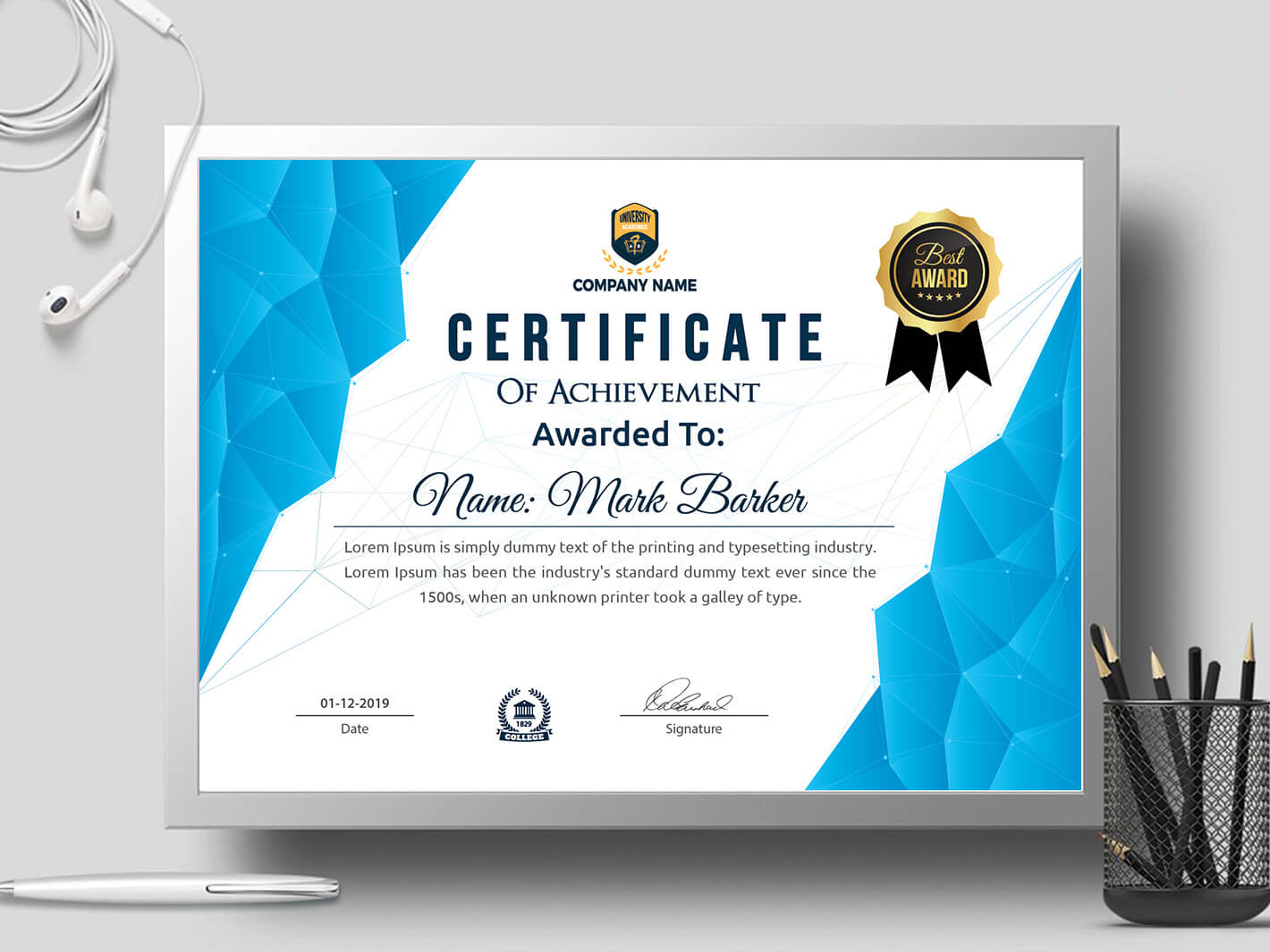 Certificate Templatecreative Touch On Dribbble In Landscape Certificate Templates