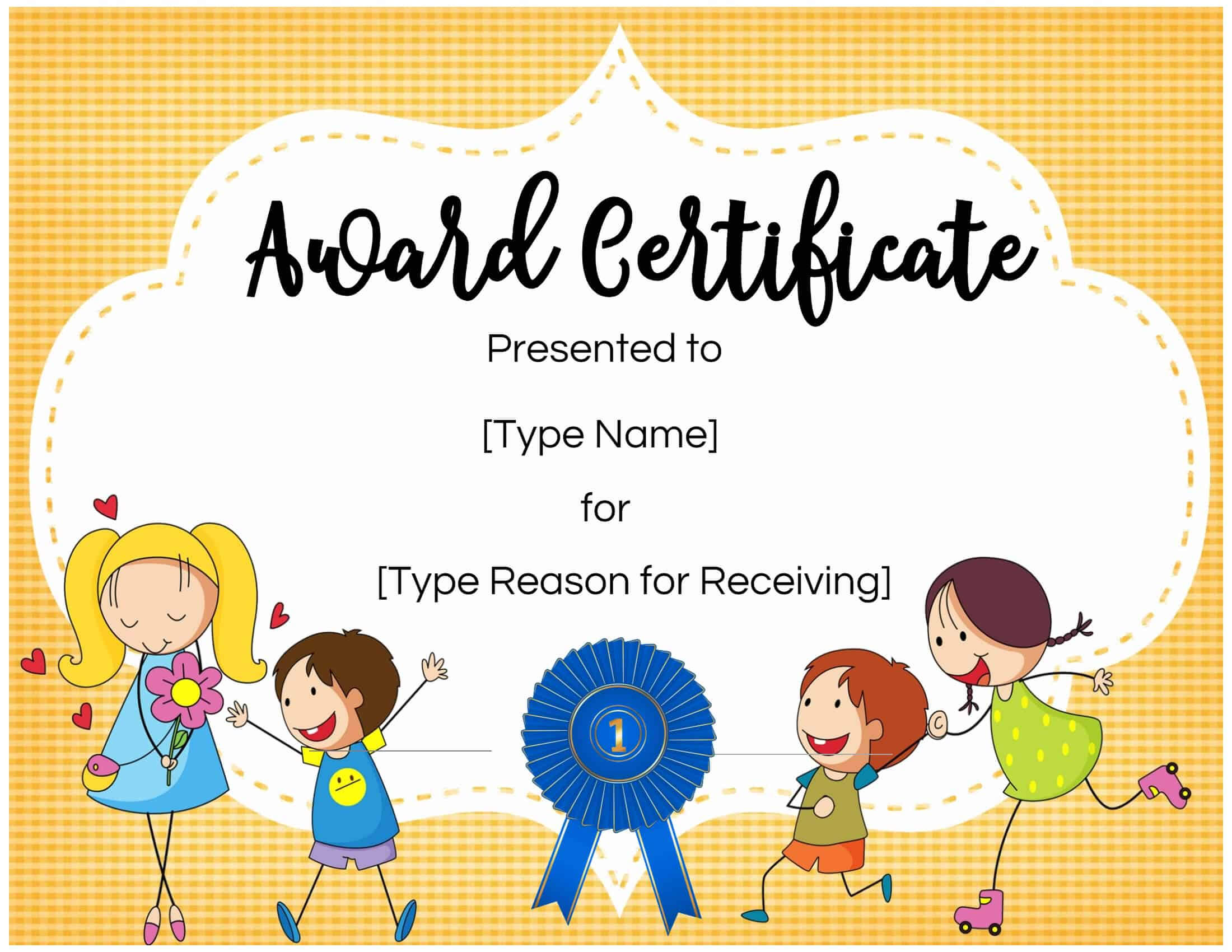 Certificates For Kids For Children's Certificate Template