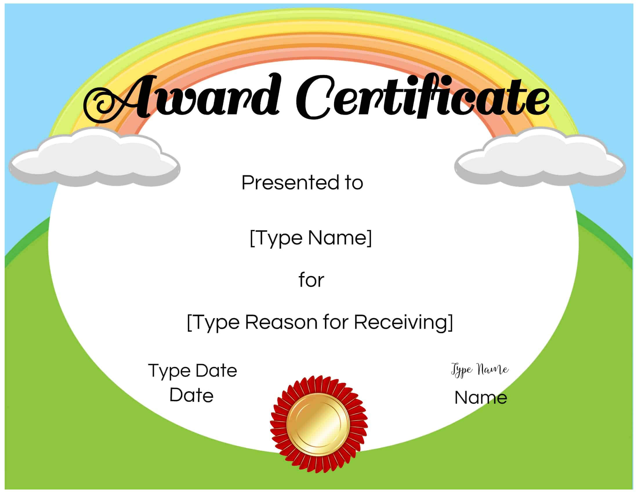 Certificates For Kids With Certificate Of Achievement Template For Kids