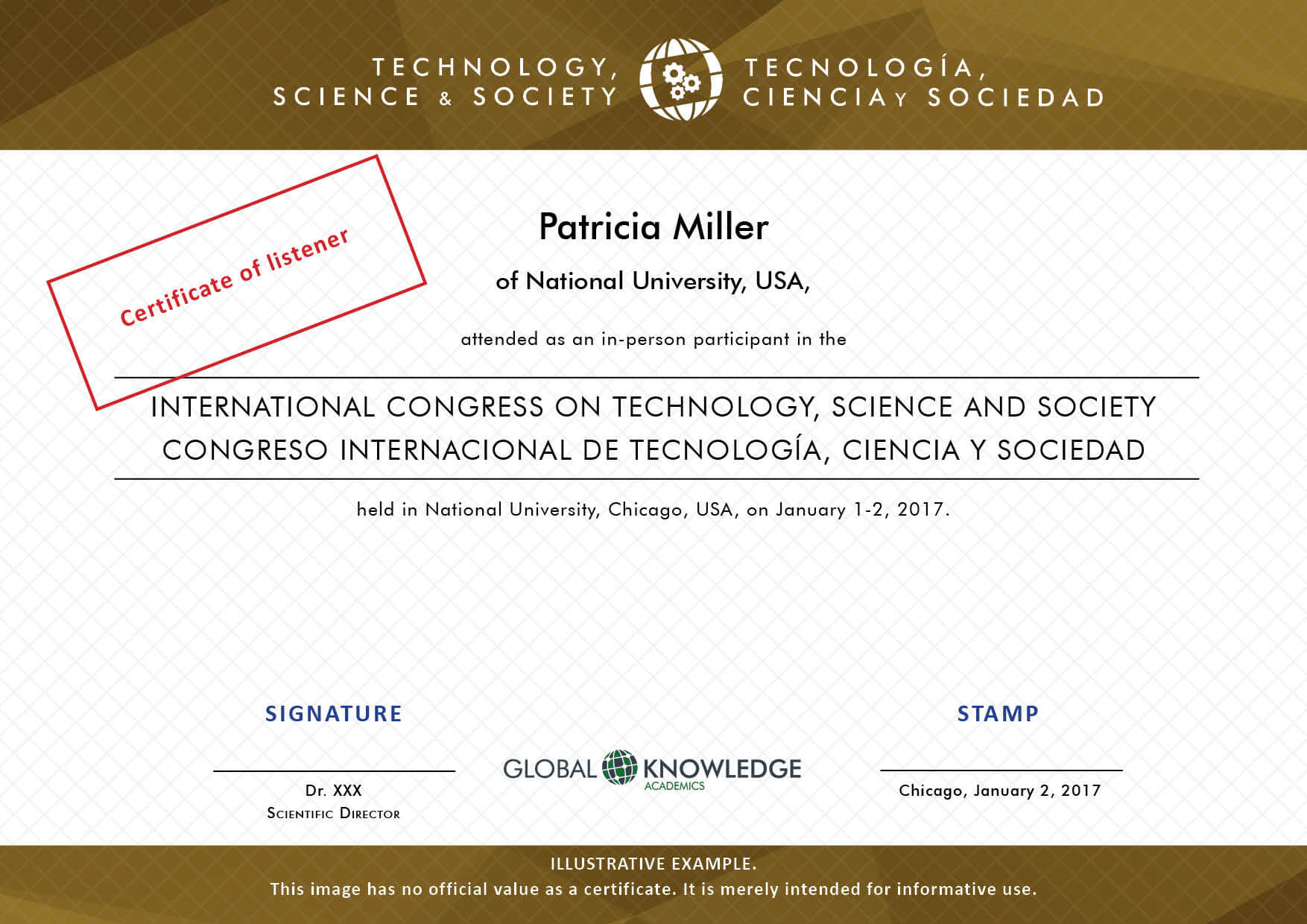 Certificates – Technology, Science And Society In Conference Certificate Of Attendance Template
