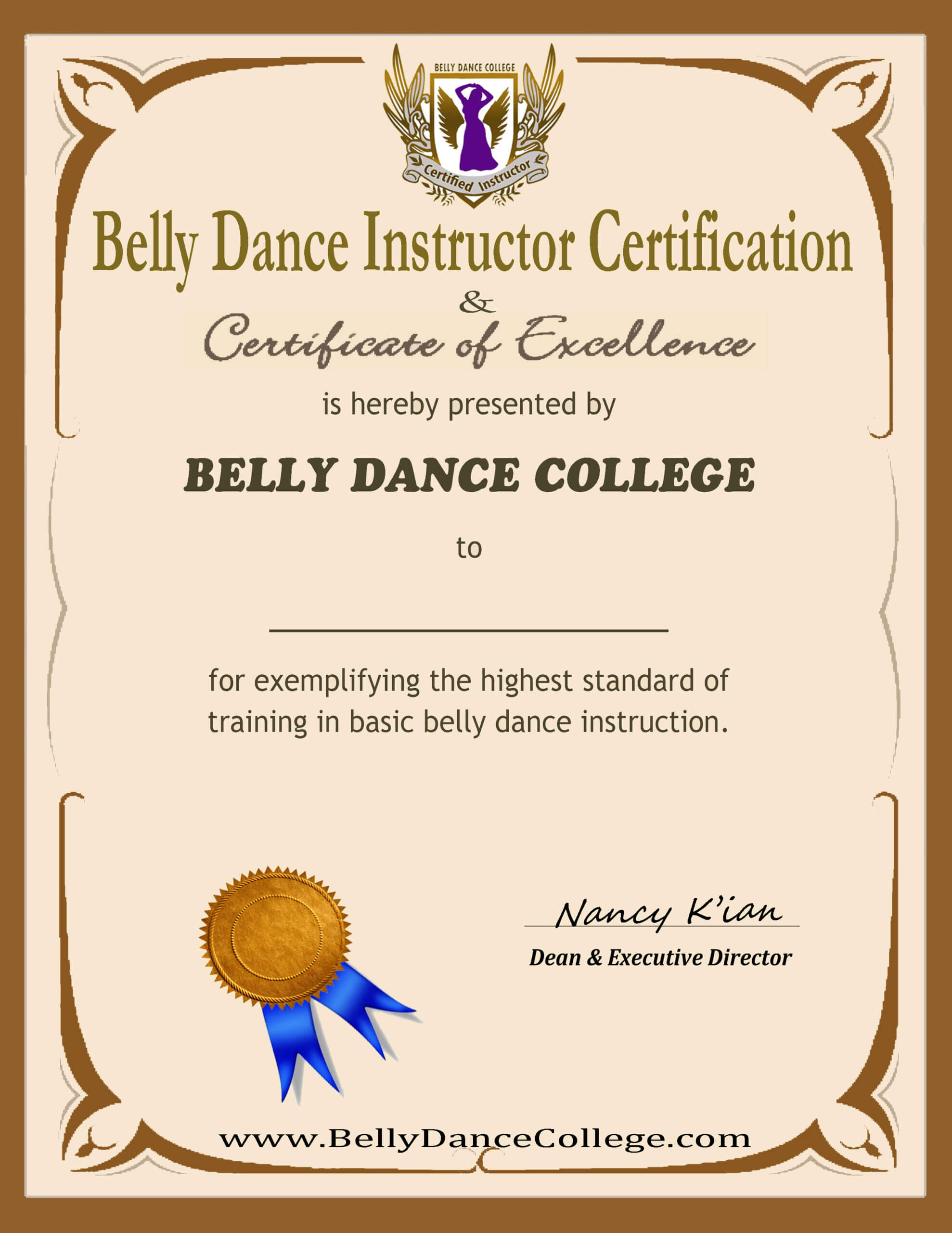 Certified Belly Dance Training Pertaining To Dance Certificate Template