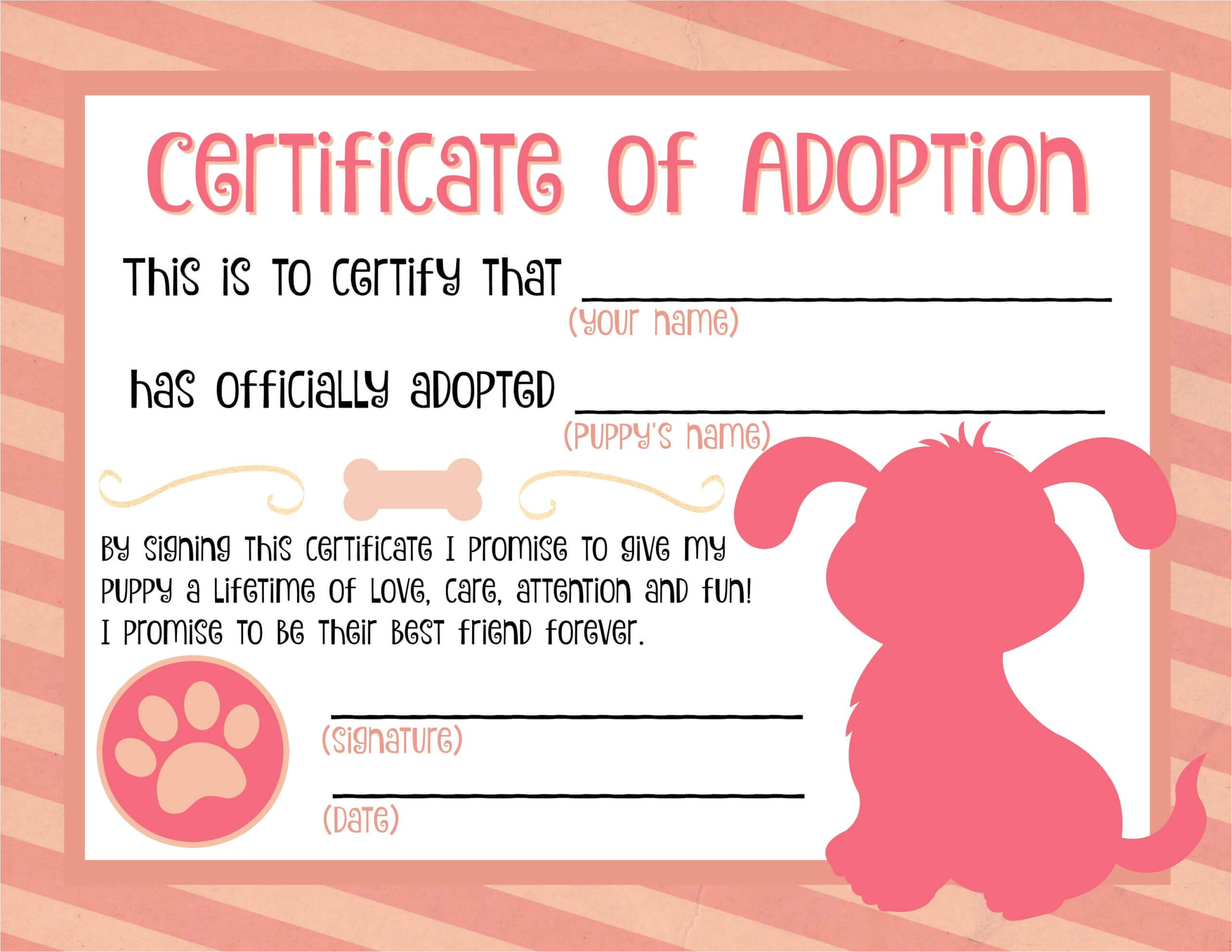 Child Adoption Certificate Template - Calep.midnightpig.co Inside Pet Adoption Certificate Template