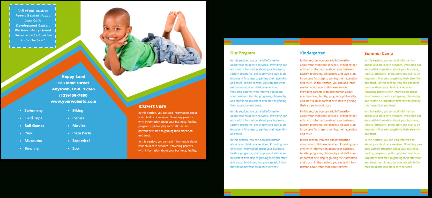 Child Care Brochure – Calep.midnightpig.co Inside Daycare Brochure Template