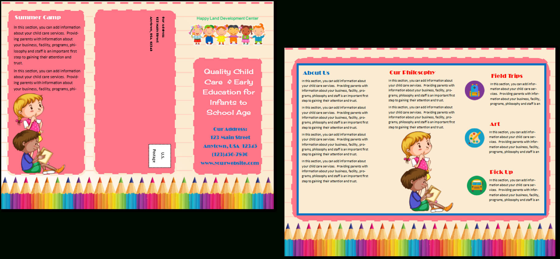 Child Care Brochure Template 11 Pertaining To Daycare Brochure Template