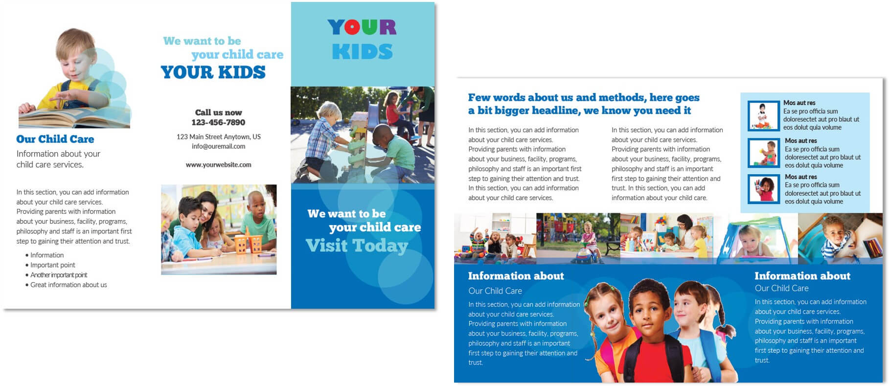 Child Care Brochure Template 4 Throughout Daycare Brochure Template