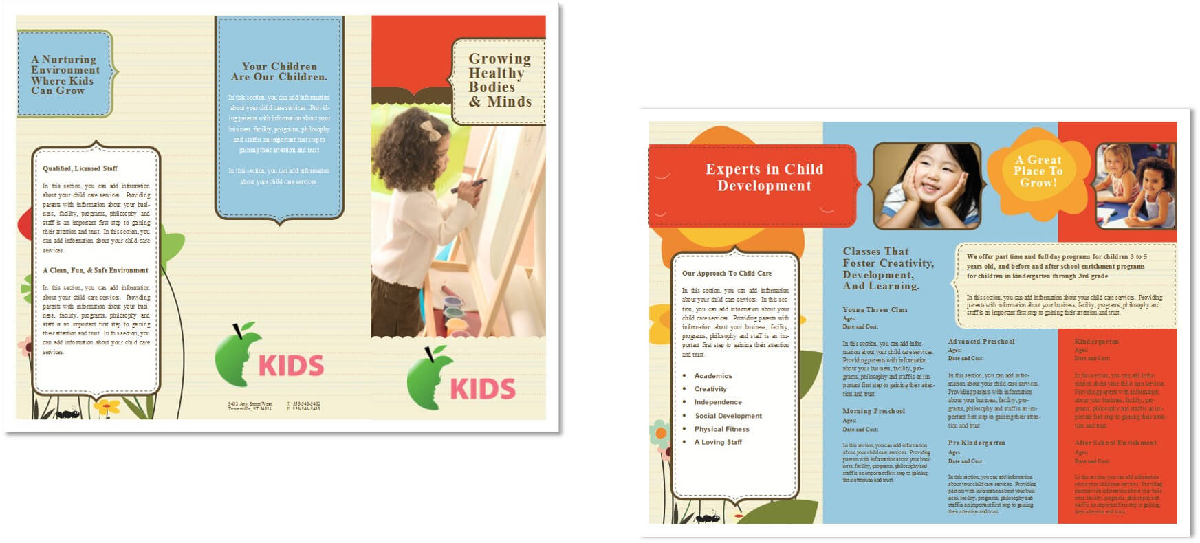 Child Care Brochure Template 6 With Daycare Brochure Template