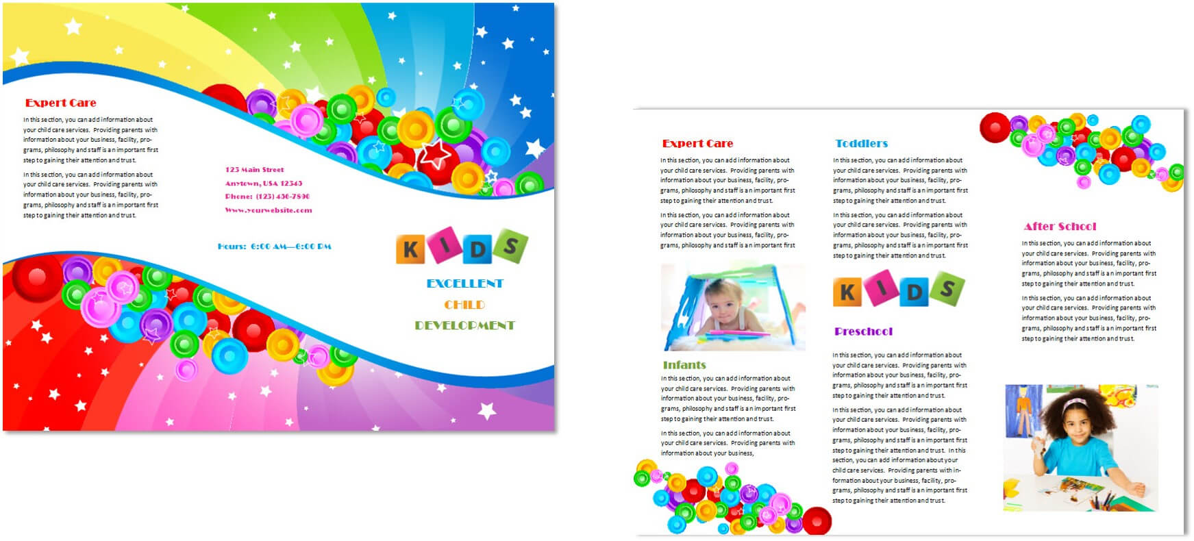 Child Care Brochure Template 7 Throughout Play School Brochure Templates