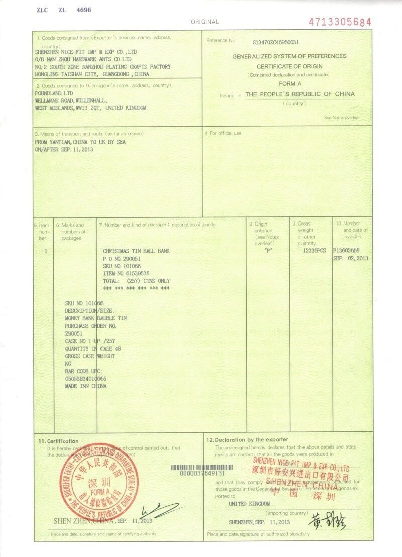 China Certificate Of Origin | Cfc Within Certificate Of Origin For A Vehicle Template
